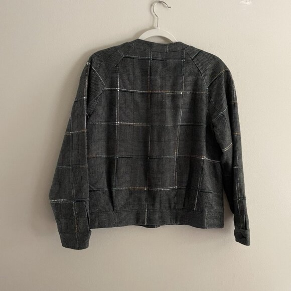 Christopher & Banks Women Sz S Plaid Button Front Bomber Style Lined Jacket NWT - Picture 12 of 12